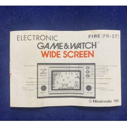 Nintendo Game&Watch Fire Manuale Istruzioni Inglese